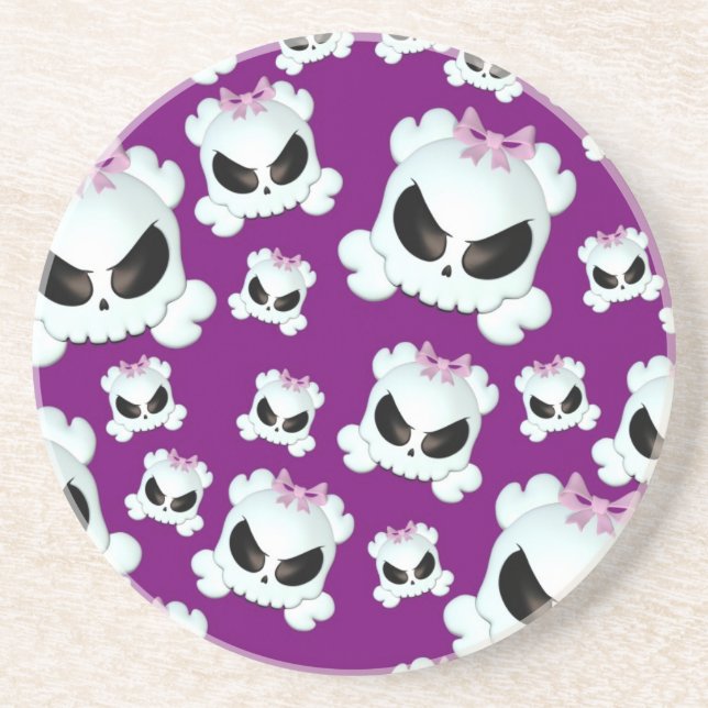 Girly Skullz Drink Coaster (Front)