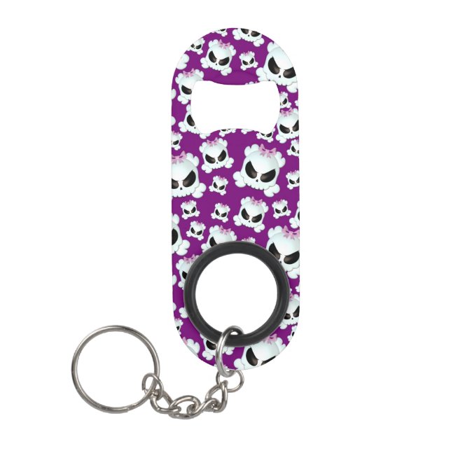 Girly Skullz Keychain Bottle Opener (Front)
