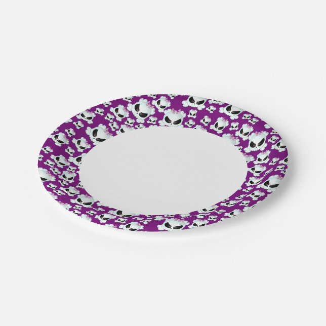 Girly Skullz Paper Plates (Angled)