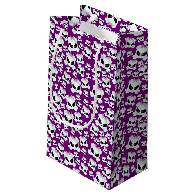 Girly Skullz Small Gift Bag (Back Angled)