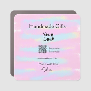 Girly small business handmade gifts made love QR Car Magnet