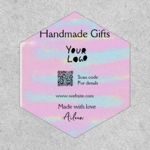 Girly small business handmade gifts made love QR Patch