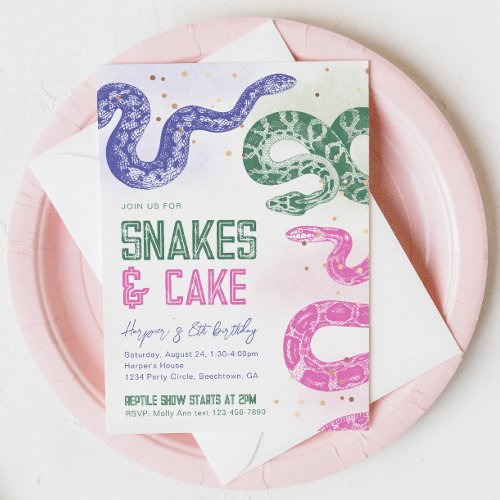 Girly Snake Birthday Invitations
