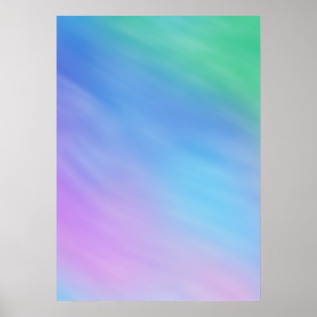 Girly Soft Rainbow Colored Sky Poster (Front)