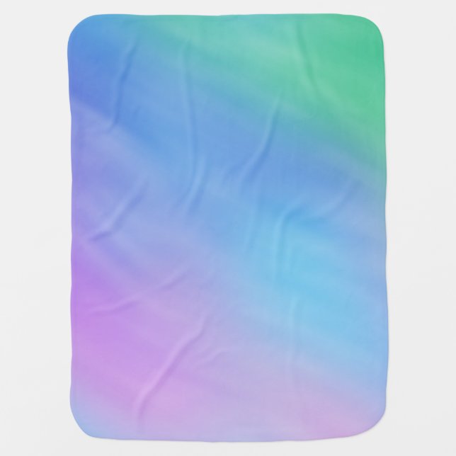 Girly Soft Rainbow Colored Sky Receiving Blanket (Front)