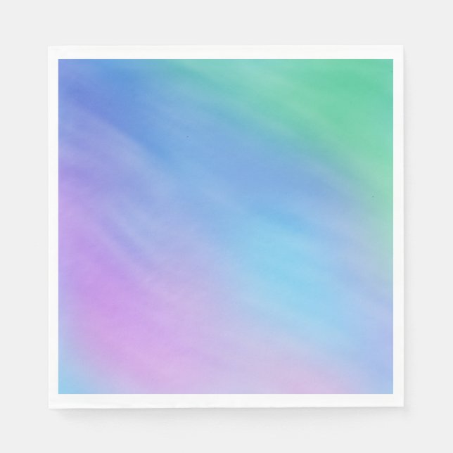 Girly Soft Rainbow Sky Paper Napkins (Front)