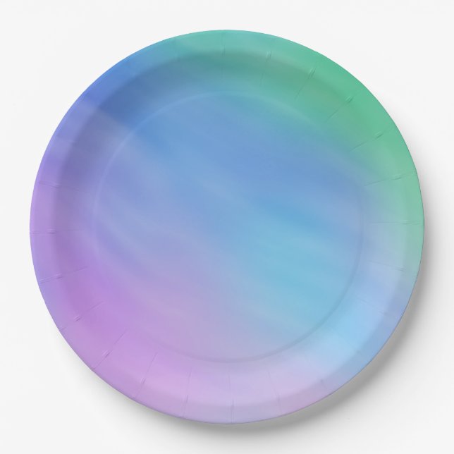 Girly Soft Rainbow Sky Paper Plates (Front)