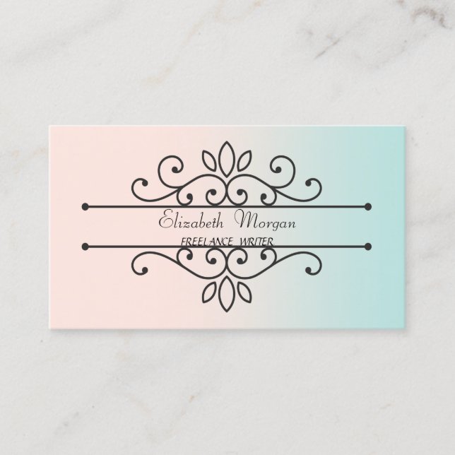 Girly Sophisticated Professional Vintage Business Card (Front)
