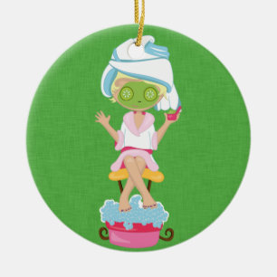 Girly Spa Girl Ceramic Ornament
