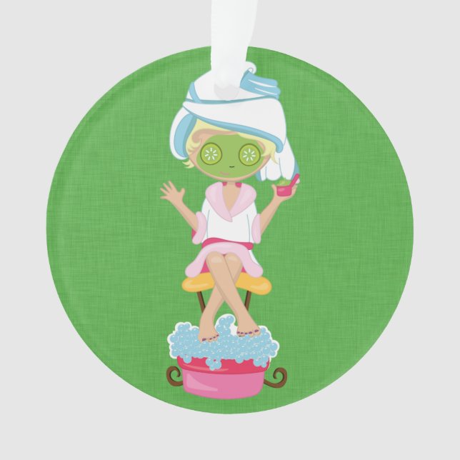 Girly Spa Girl Ornament (Front)