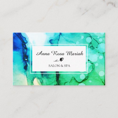  Girly Spa  Salon Artistic Abstract Watercolor Business Card