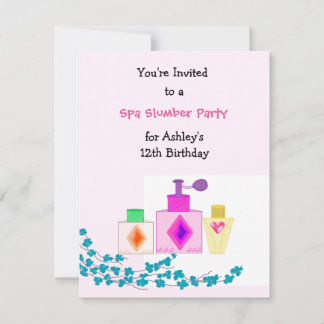 Girly Spa Slumber Party Invitation