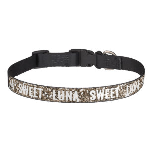 Girly Spark Glittery Sweet Luna Dog Name Pet Collar