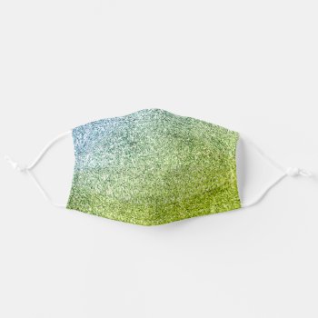 Girly Sparkle Faux Green Glitter Adult Cloth Face Mask by antiquechandelier at Zazzle