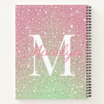 Girly sparkles Colorful Glitter Monogram Name