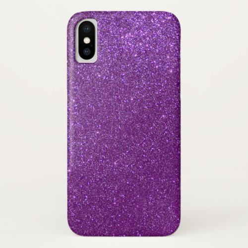 Girly Sparkly Royal Purple Glitter iPhone X Case