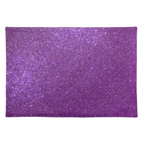 Girly Sparkly Royal Purple Glitter Cloth Placemat
