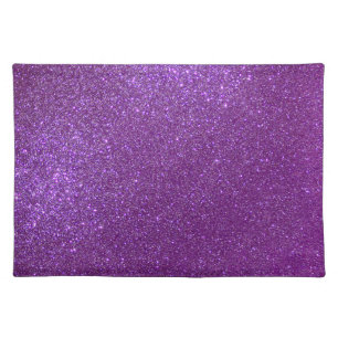 Girly Sparkly Royal Purple Glitter Cloth Placemat