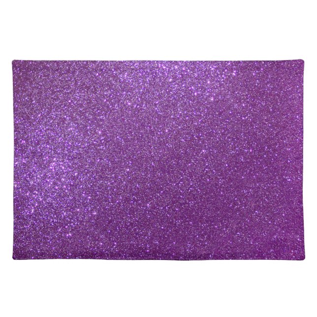 Girly Sparkly Royal Purple Glitter Cloth Placemat (Front)