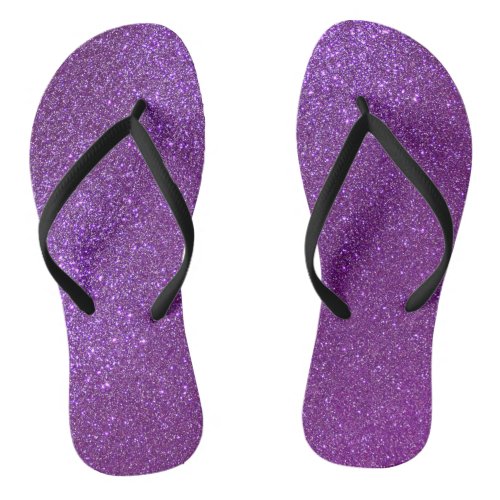 Girly Sparkly Royal Purple Glitter Flip Flops