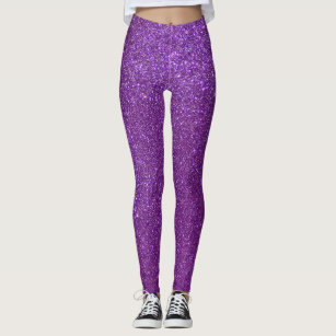 Girly Sparkly Royal Purple Glitter Leggings