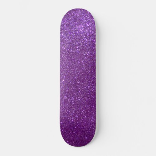 Girly Sparkly Royal Purple Glitter Skateboard