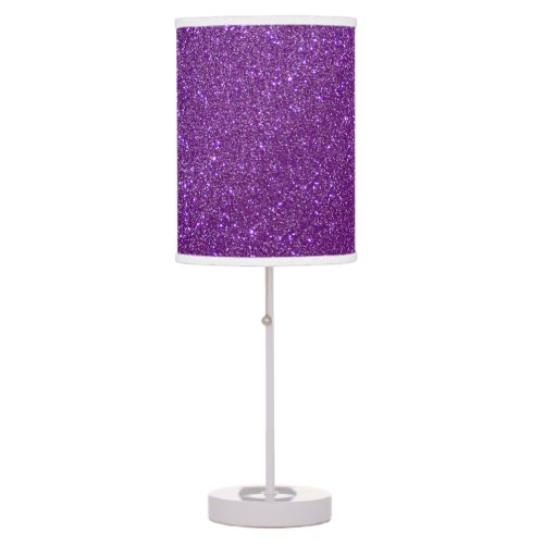 Girly Sparkly Royal Purple Glitter Table Lamp