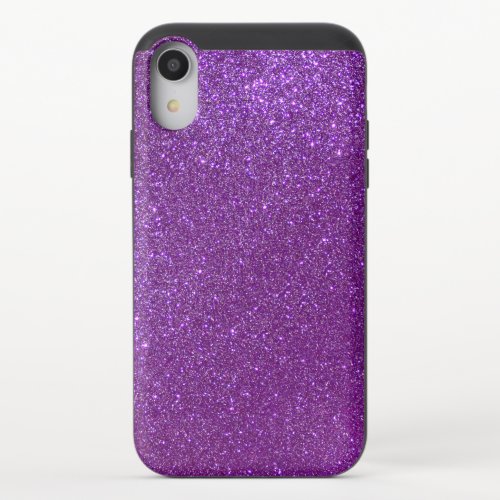 Girly Sparkly Royal Purple Glitter iPhone XR Slider Case