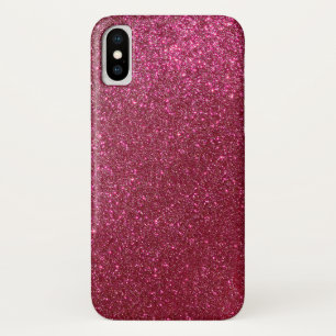 Girly Sparkly Wine Burgundy Red Glitter iPhone X Case
