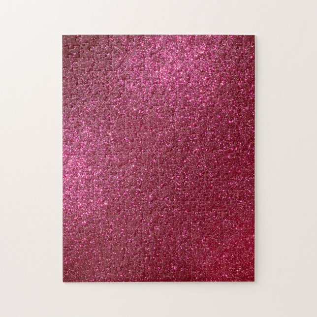 Girly Sparkly Wine Burgundy Red Glitter Jigsaw Puzzle (Vertical)
