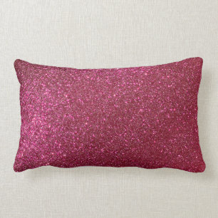 Girly Sparkly Wine Burgundy Red Glitter Lumbar Pillow