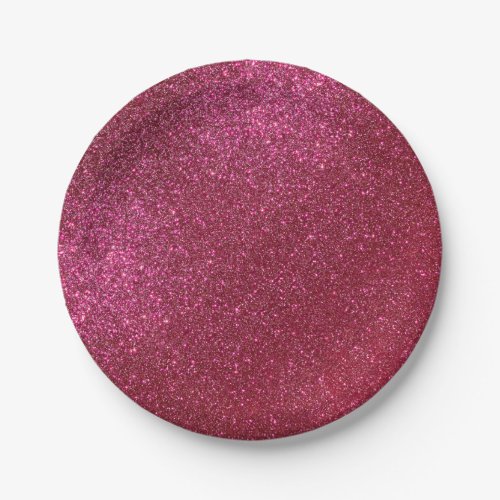 Girly Sparkly Wine Burgundy Red Glitter Paper Plates