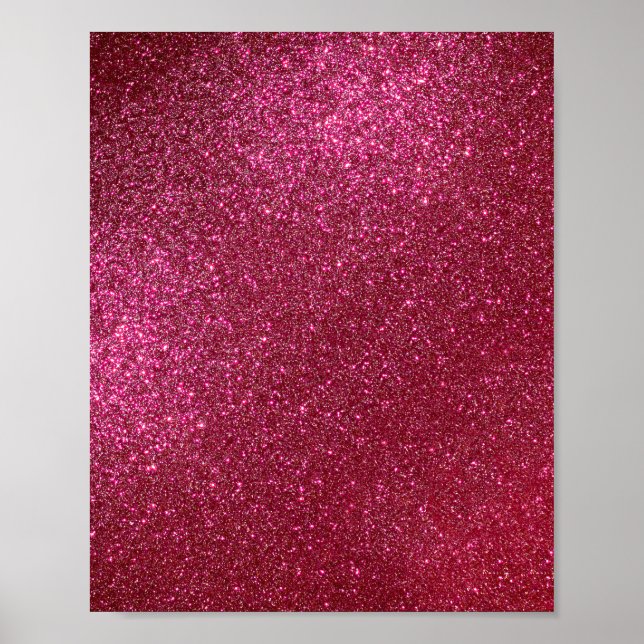 Girly Sparkly Wine Burgundy Red Glitter Poster (Front)