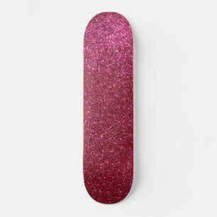 Girly Sparkly Wine Burgundy Red Glitter Skateboard