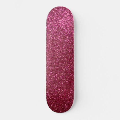 Girly Sparkly Wine Burgundy Red Glitter Skateboard
