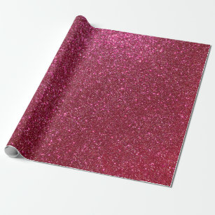 Soft feather pattern burgundy on pink Wrapping Paper by YenDi