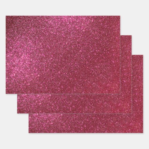 Girly Sparkly Wine Burgundy Red Glitter Wrapping Paper Sheets
