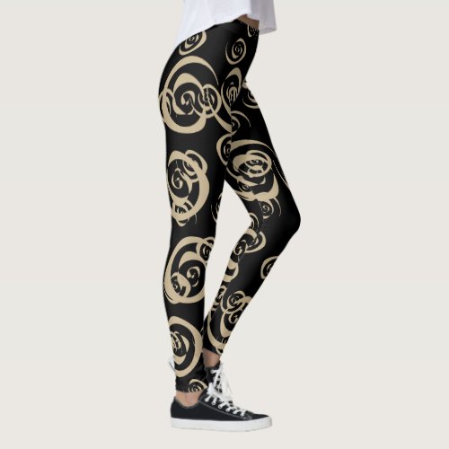 girly spirals modern patterns leggings