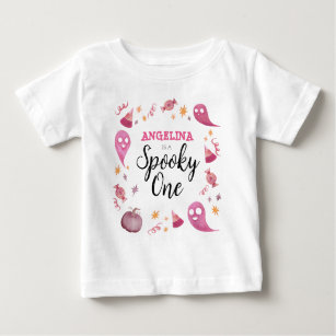 Girly Spooky One First Birthday  Baby T-Shirt
