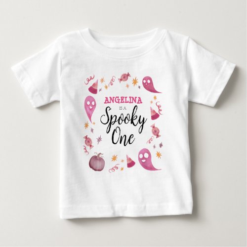 Girly Spooky One First Birthday  Baby T_Shirt