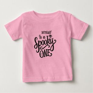 Girly Spooky One First Birthday Halloween Baby T-Shirt