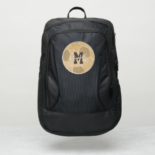 girly sports gold monogrammed soccer port authority® backpack