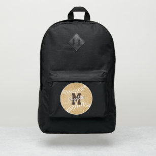 girly sports gold monogrammed softball port authority® backpack