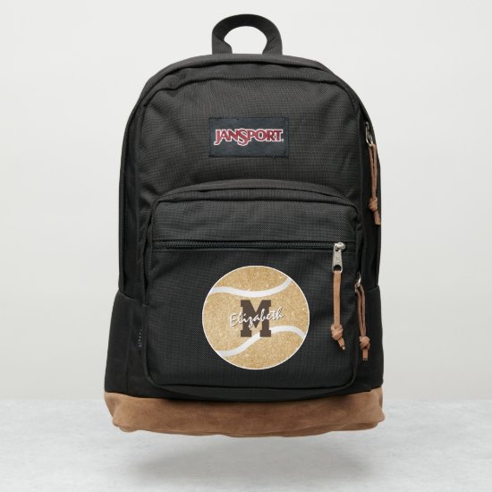 girly sports gold monogrammed tennis JanSport backpack
