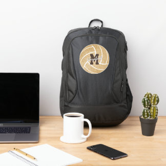girly sports gold monogrammed volleyball port authority® backpack