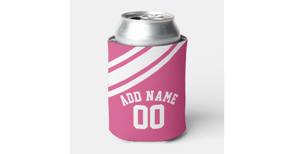 Girly Sports Jersey Custom Name Number Can Cooler Zazzle Com