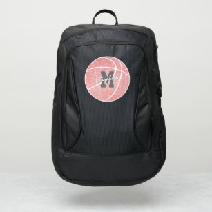 girly sports pink monogrammed basketball port authority® backpack