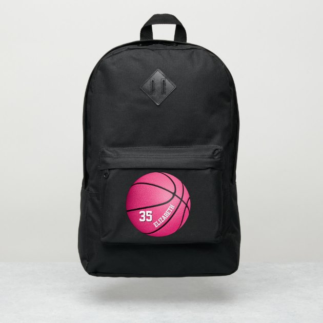 Pink basketball outlet backpack