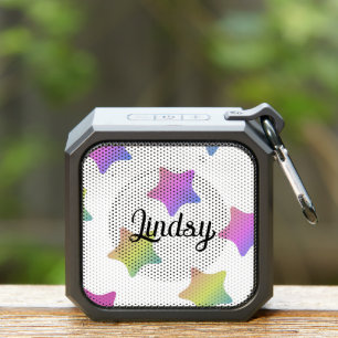 Girly Stars Ombre Pattern Name Bluetooth Speaker
