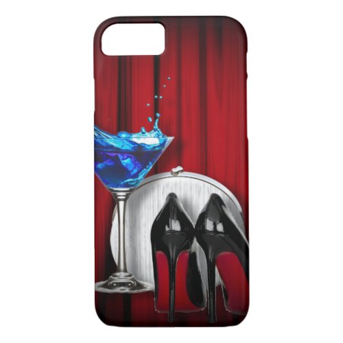 girly stilettos blue martini party girl modern iPhone 87 case